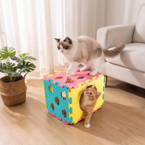AsFrost Interactive Cat Toy for Indoor Cat, kitten Toys Cube Play House Bed - Image 6