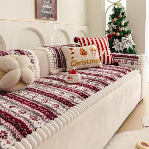 Christmas Couch Cover, Christmas Plush Sofa Cover for Dog Pet 1PC - Image 2