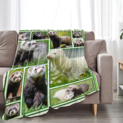 Ferret Blanket for Girls Women Boys Men Adults Kids Soft Cozy Fleece Cute Ferrets Throw Blankets Gifts Warm Flannel Plush Lightweight Decor for Couch Bed Sofa 50"X40" - Image 6