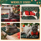 2 Pack Self Warming Cat Bed Green Christmas, 18” X 24” Pet Pad - Image 3