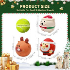 SCHITEC 3 Pack Small Christmas Dog Toys, Latex Squeaky Dog Chew Toy, Interactive Pet Toys for Puppy Small Medium Dogs, Funny Santa, Reindeer, Snowman for Xmas Gift - Image 3