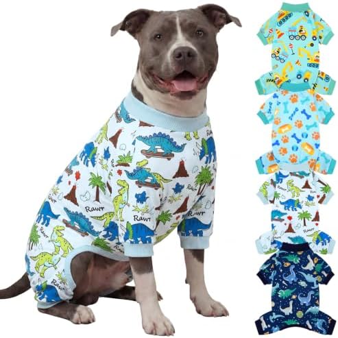 XPUDAC 4 Pack Dog Pajamas for Large Breed Dogs Pjs Onesies Clothes, 5XL by XPUDAC