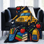 School Bus Blanket Back to School Throw Stuff Gifts 80"x60" by Unknown