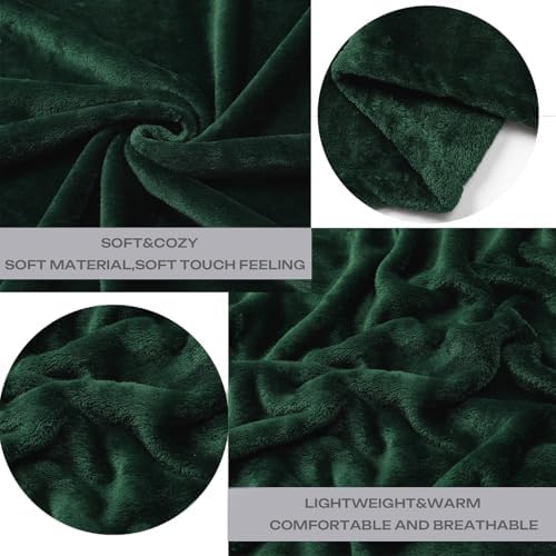 Forest Green Fleece Plush Throw Blanket 60"x80"for Couch Fuzzy Cozy Flannel - Image 4