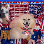 Reginary 120 Pcs 250th Anniversary Dog Bandanas Bulk 4th of July Patriotic Dog Bow Ties and Neckties Set, Red White and Blue Triangle Pet Kerchief Accessories for Small Medium Large Dogs Grooming - Image 6