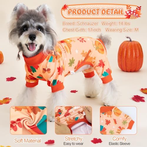 XPUDAC 4 Pack Thanksgiving Dog Pajamas Onesies for Medium Large Dogs, 3XL - Image 2