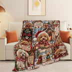Christmas Poodle Throw Blanket Cute Curly Dog Holiday Gifts 60''X80'' - Image 4
