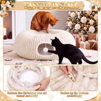 Christmas Tree Cat Tunnel 36 in Donut Bed, Beige, Flannel, Corduroy - Image 3