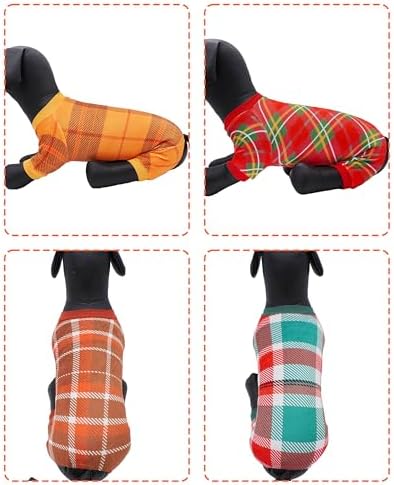 PET SHOW 4 Pack Plaid Fleece Dog Pajamas Warm for Extra Small Dogs - Image 6