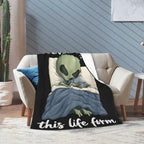 Sleepy Alien Blanket Throw Gift for Girls Women 60"X50" - Image 2