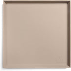 DogBuddy Dog Food Mat – Waterproof Dog Bowl Mat for Food and Water, Silicone Pet Feeding Mats for Floors, Non-Slip Placemat with High Edges for Dogs Bowls, Puppy Essentials (XS: 11" x 11", Taupe)
