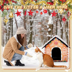 Doublefill 3 Pcs Christmas Gingerbread Cat House Outdoor Weatherproof - Image 6