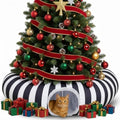 Frienda Black and White Cat Tunnel Bed, Christmas Tree Skirt, Cushion, Ball by Frienda