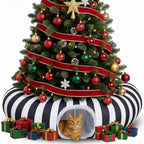 Frienda Black and White Cat Tunnel Bed, Christmas Tree Skirt, Cushion, Ball by Frienda