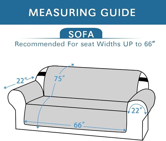 H.VERSAILTEX Water Repellent Sofa Cover Couch Cover Sofa Slipcover for Dogs Couch Protector Reversible Sofa Slipcover for 3 Cushion Couch Furniture Protector for Pets(Sofa, Dark Blue/Beige)