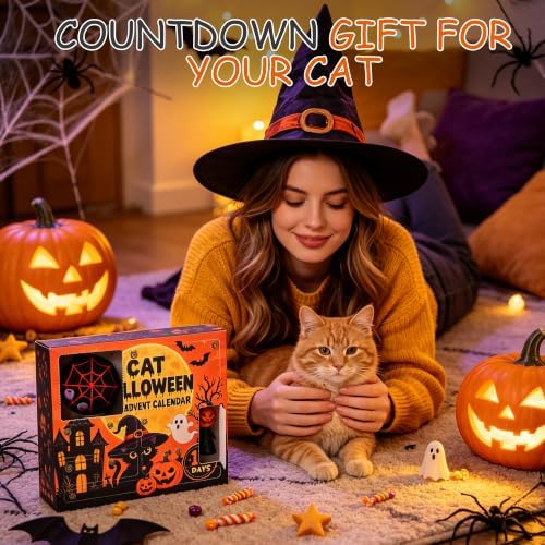 13 Day Halloween Cat Advent Calendar 2026, Interactive Cat Toys Countdown Calendar with Feather Wand, Plush Mice, Bell Balls, Springs, for Cats - Image 3