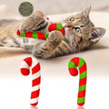 MALLMALL6 2Pcs Christmas Candy Cane Catnip Toys Gift for Cat, Indoor Cat Chew Bite Kick Plush Catmint Pet Toys Supplies for Cat Lover Gifts, Cute Interactive Cat Toy with for Pet Presents by MALLMALL6