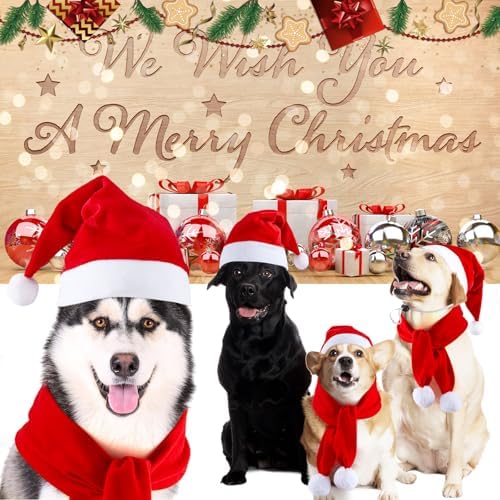 Weewooday 12 Pcs Mini Christmas Santa Hat Scarf Set, Large, Classic Style - Image 4