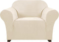 Stretch Chair Cover Chair Slipcovers with Arms 1-Piece Chair Sofa Slipcovers or Living Room Non Slip Armchair Cover Furniture Protector Dogs Pet Friendly(Armchair, Biscotti Beige)