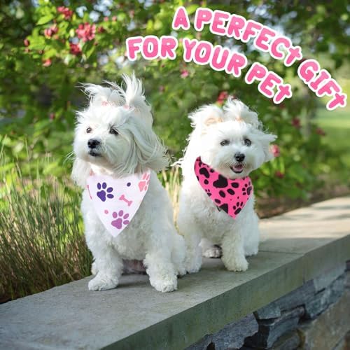 Reginary 120 Pcs Paw Bone Print Dog Bandanas Bulk Dog Bows Set Bow Ties Cat Scarf Colorful Washable Triangle Pet Kerchief Cute Bib for Summer Small Medium Large Pets Grooming Accessories Costume - Image 6