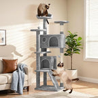 Yaheetech 62in Cat Tree Tower, Double Condo, Multi Platforms, Scratch Posts - Image 2