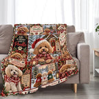 Christmas Poodle Throw Blanket Cute Curly Dog Holiday Gifts 60''X80'' - Image 5