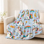Rainbow Unicorn Throw Blanket Fantasy Magic Gifts for Kids 60''X80'' - Image 3