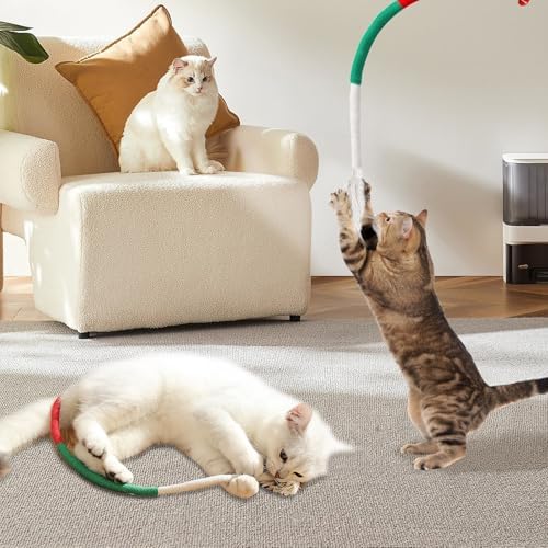 Christmas Cat Catnip Toys, Cotton Rope Cat Toys, Dental Chew Toys for Indoor Cats, Teeth Cleaning Toys for Kitten, Anxiety Relieving Catnip Toy for Cats (26.38 inches) - Image 7