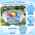 13 Pcs Kitten Starter Kit with Playpen Litter Box Feeder, Blue - Image 3