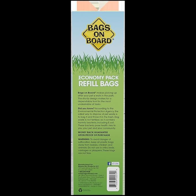 Bags on Board Dog Poop Bags, Strong Leak Proof Waste Bags, 315 Count | Strong Leak Proof Dog Waste Bags, 9 x 14 Inch Size, Assorted Multi-Color Bags, Durable Cleanup Solution, 315 Count