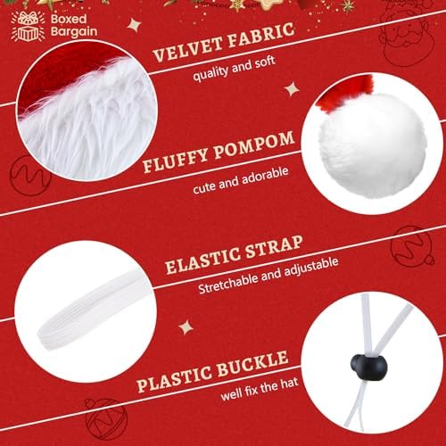 Weewooday 12 Pcs Mini Christmas Santa Hat Scarf Set,Mix Size, Classic Style - Image 4