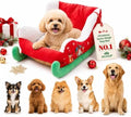 Christmas Santa Sleigh Dog Bed Washable Plush Sofa Beds for Cats and Pets by Unknown