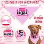 100 Pcs Dog Bandanas Bulk, Pink Breast Cancer Themed Dog Bibs - Image 4