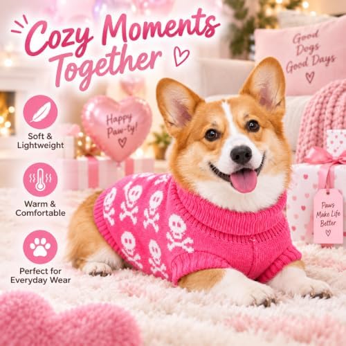 Dog Sweater for Large Dogs Girl Boy Winter, Dog Clothes, Pink, 2XL - Image 5