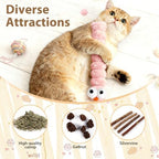 3 Pack Long Cat Kicker Toys with Catnip, 14.5 Inch Plush Caterpillar Cat Toys for Indoor Cats, Interactive Kicker Toys with Rabbit Fur Tail for Biting and Play - Image 3