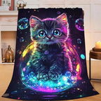 Cat Throw Blanket Cat Stuff Gifts for Kids Girls Boys Adults Women Man Soft Cozy Warm Plush Fluffy Fuzzy Fleece Blanket Decor 60''X80'' - Image 3