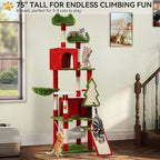 YITAHOME 75in Christmas Cat Tree Tower for Indoor Cats with Cat Condos - Image 6