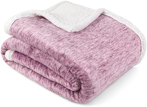 PAVILIA Sherpa Throw Blanket for Couch Sofa Bed, Melange Wine Red, 50x60 by PAVILIA