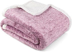 PAVILIA Sherpa Throw Blanket for Couch Sofa Bed, Melange Wine Red, 50x60 by PAVILIA