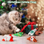Christmas Catnip Toys Interactive Cats 5PCS Cat Nip Toy/Kitten Chew Plush Gift/Best Play Kick Stuff/Kitty Stuffed Teething Pillow/Cute and Soft Dental Gifts (5 types of Christmas decorations) - Image 2