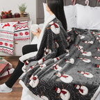 PAVILIA Premium Christmas Sherpa Throw Blanket, 50x60, Grey Snowman Cozy Fleece Holiday Blanket, Reversible Plush Winter Throw for Couch & Bed, Ultra Soft Warm - Image 5