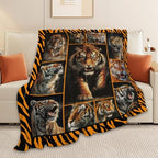 Tiger Throw Blanket Tiger Stuff Gifts for Kids Girls Boys Adults Women Men Soft Cozy Warm Plush Fluffy Fuzzy Fleece Blanket Decor 50''X60'' - Image 4