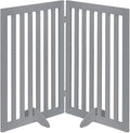 unipaws 36”H Free Standing Pet Gate for Dog Cat, 40”Wide Wooden Dog Gates | Foldable Pet Fence for Doorway, Stairs, Step, Expandable Doggy Barrier, Indoor Use