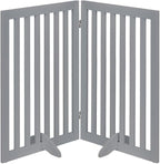 unipaws 36”H Free Standing Pet Gate for Dog Cat, 40”Wide Wooden Dog Gates | Foldable Pet Fence for Doorway, Stairs, Step, Expandable Doggy Barrier, Indoor Use