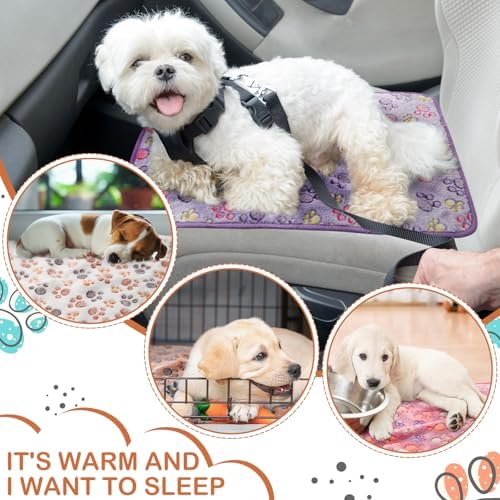 Reginary 4 Pcs Guinea Pig Fleece Cage Liners, Paw Print, 12 x 12 Inch - Image 5