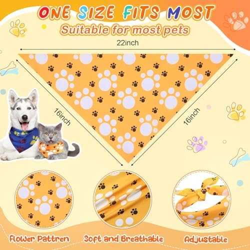 Geyoga 240 Pcs Dog Bandanas Bulk Summer Pet Bandanas with Paw Print - Image 2