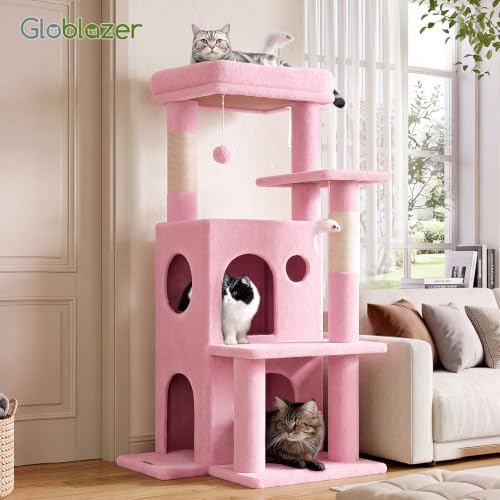Globlazer Cat Tree Tower for Indoor Cats Large Adult, FC50, Pink - Image 7
