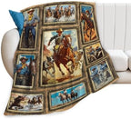 Western Cowboy Blanket for Girls Women Boys Men Adults Kids Soft Cozy Fleece Country Wild West Throw Blankets Gifts Warm Flannel Plush Stuff Lightweight Decorative for Couch Bed Sofa 80"X60" - Image 3
