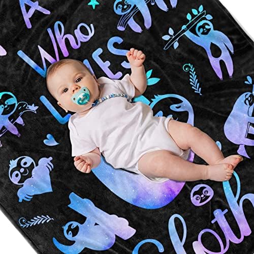 Sloth Throw Blanket, Soft Cozy Fleece Throws, 60" x 50" - Image 4