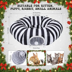 Frienda Black and White Cat Tunnel Bed, Christmas Tree Skirt, Cushion, Ball - Image 2